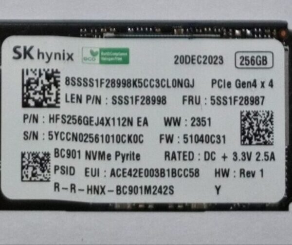 SK Hynix NVMe M.2 2242 PCIe Gen4 x4 SSD
